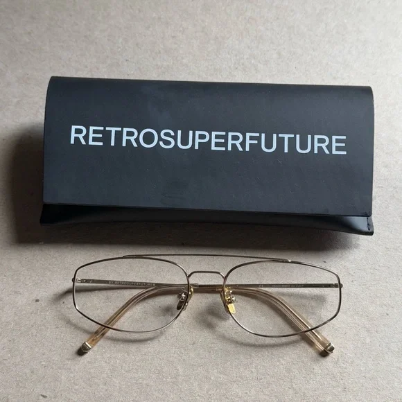 Retrosuperfuture Tema Optical Oro gold aviator eyeglasses - Picture 8 of 10